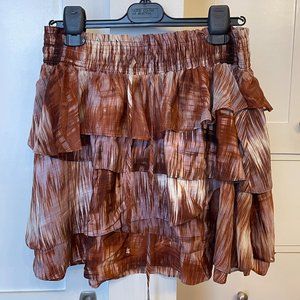 Elizabeth & James 100% Silk Tiered Mini Skirt - Size S - NWOT